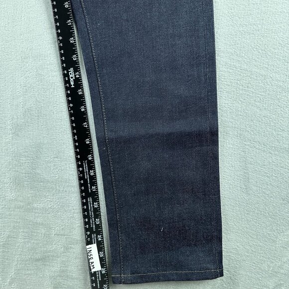 Uniqlo Straight Leg Jeans Stretch Selvedge Slim Fit Womens Size 30X34 Blue - Picture 10 of 13